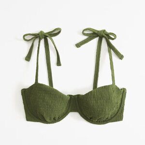 Curve Love Tie-Strap Underwire Bikini Top | Size S
